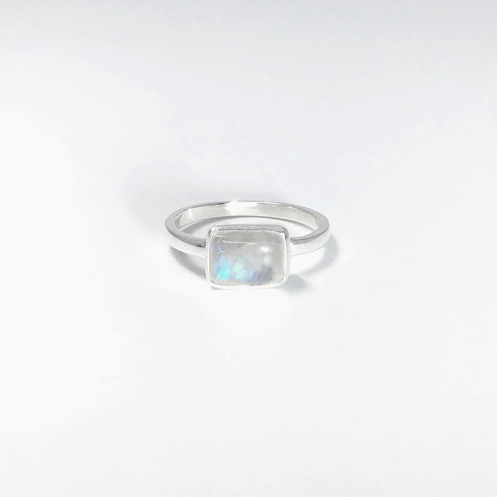 Rainbow Moonstone Ring