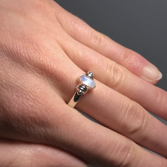 Rainbow Moonstone Ring