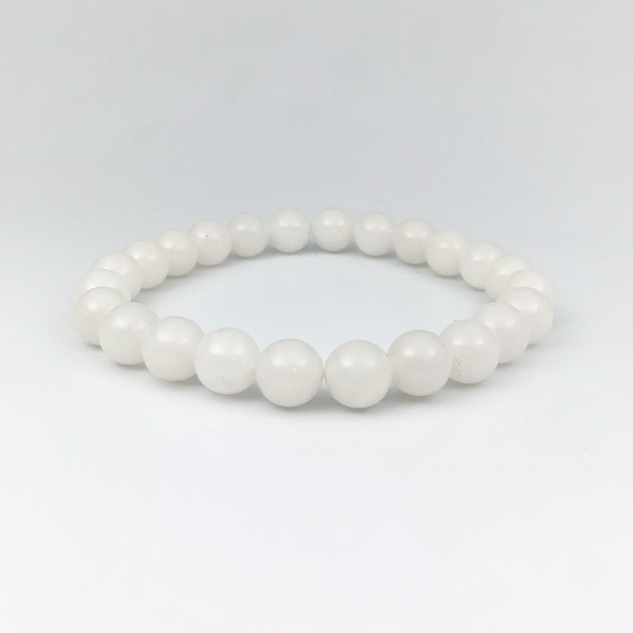 Milky Jade Beaded Bracelet