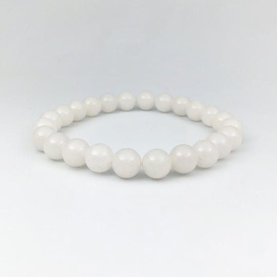 Milky Jade Beaded Bracelet