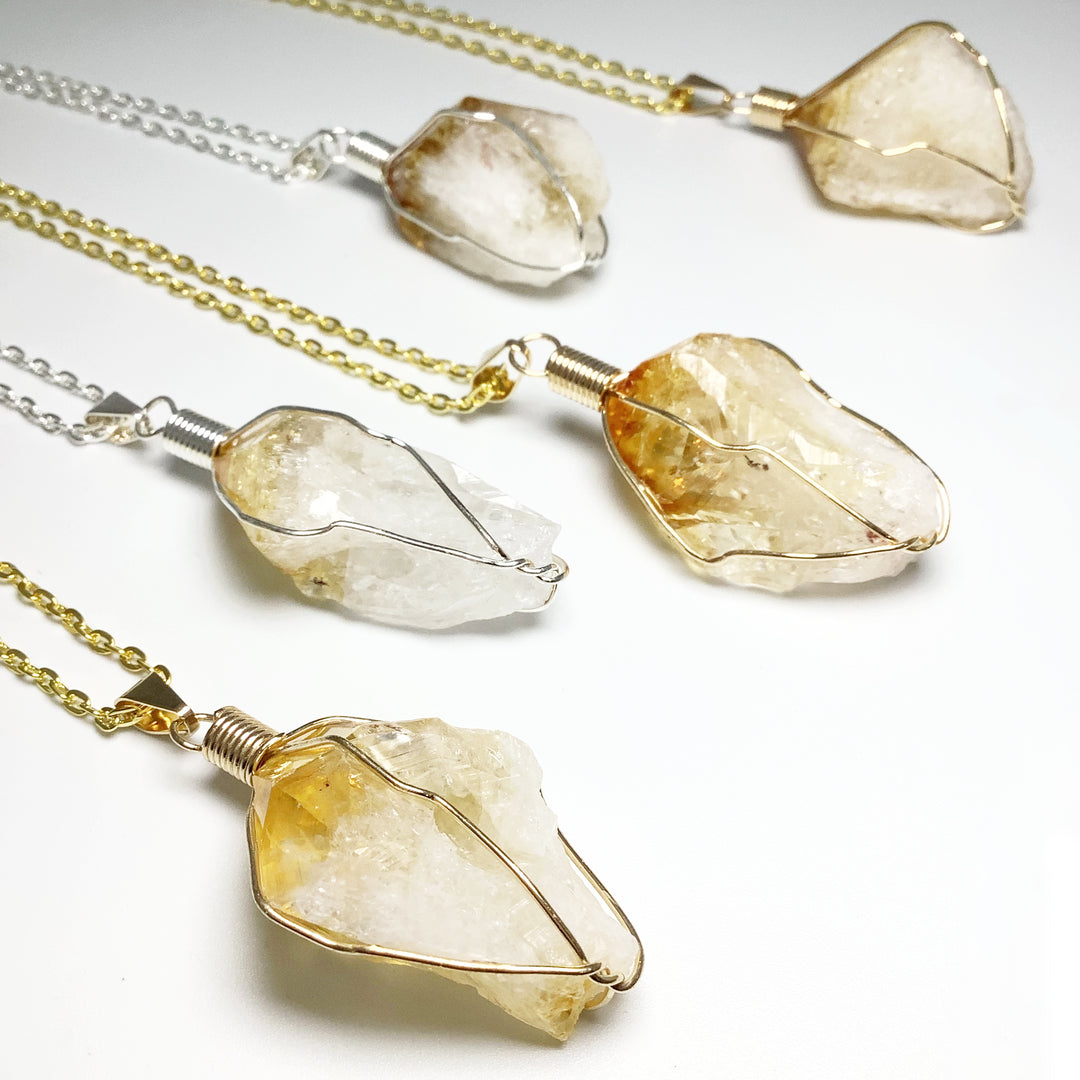 Wire Wrapped Citrine Necklace