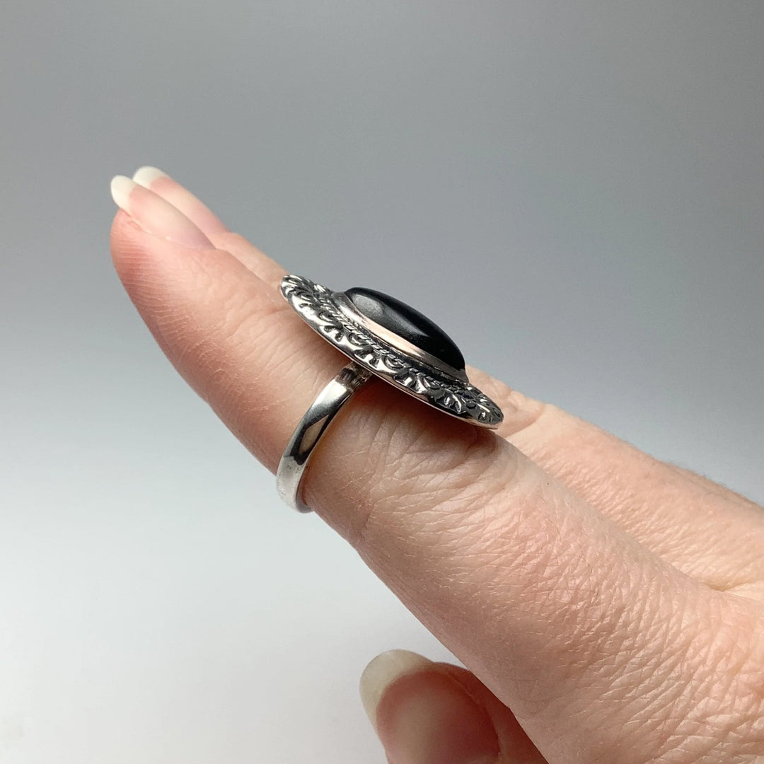 Black Onyx Bohemian Style Ring