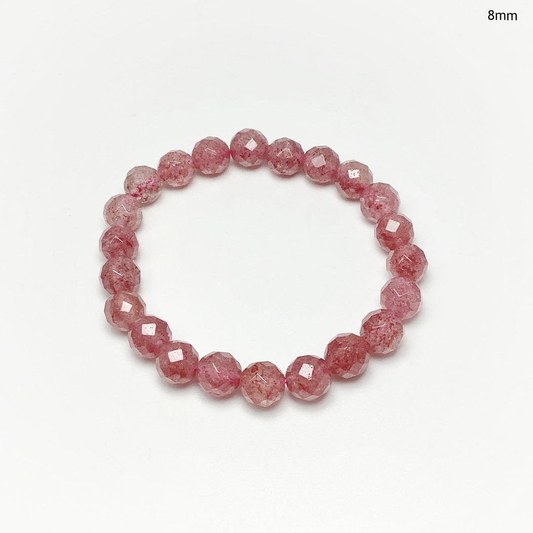 Strawberry Quartz Faceted Beaded Bracelet