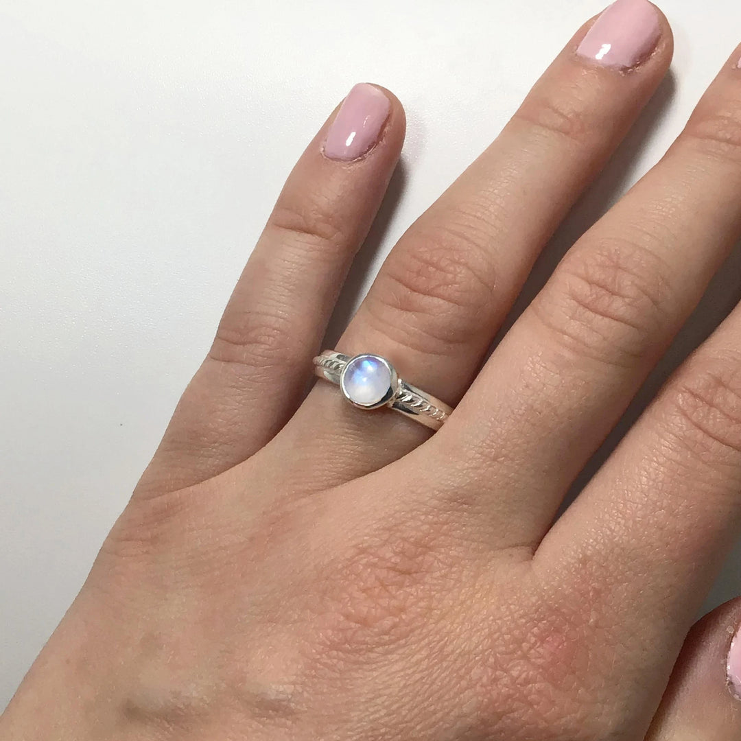 Rainbow Moonstone Ring