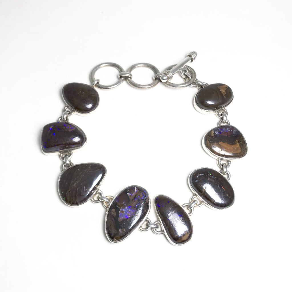 Boulder Opal Sterling Silver Bracelet