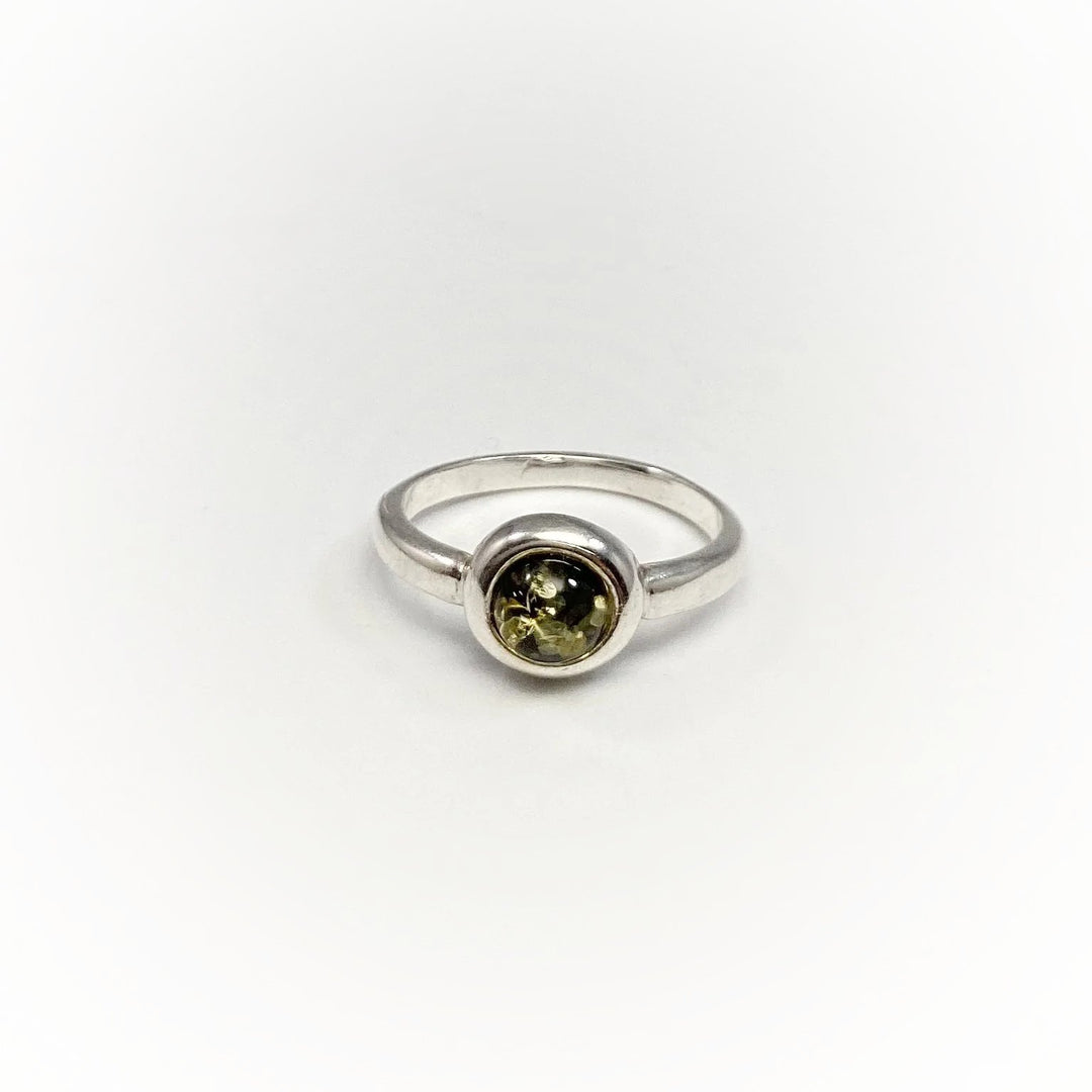 Green Amber Ring