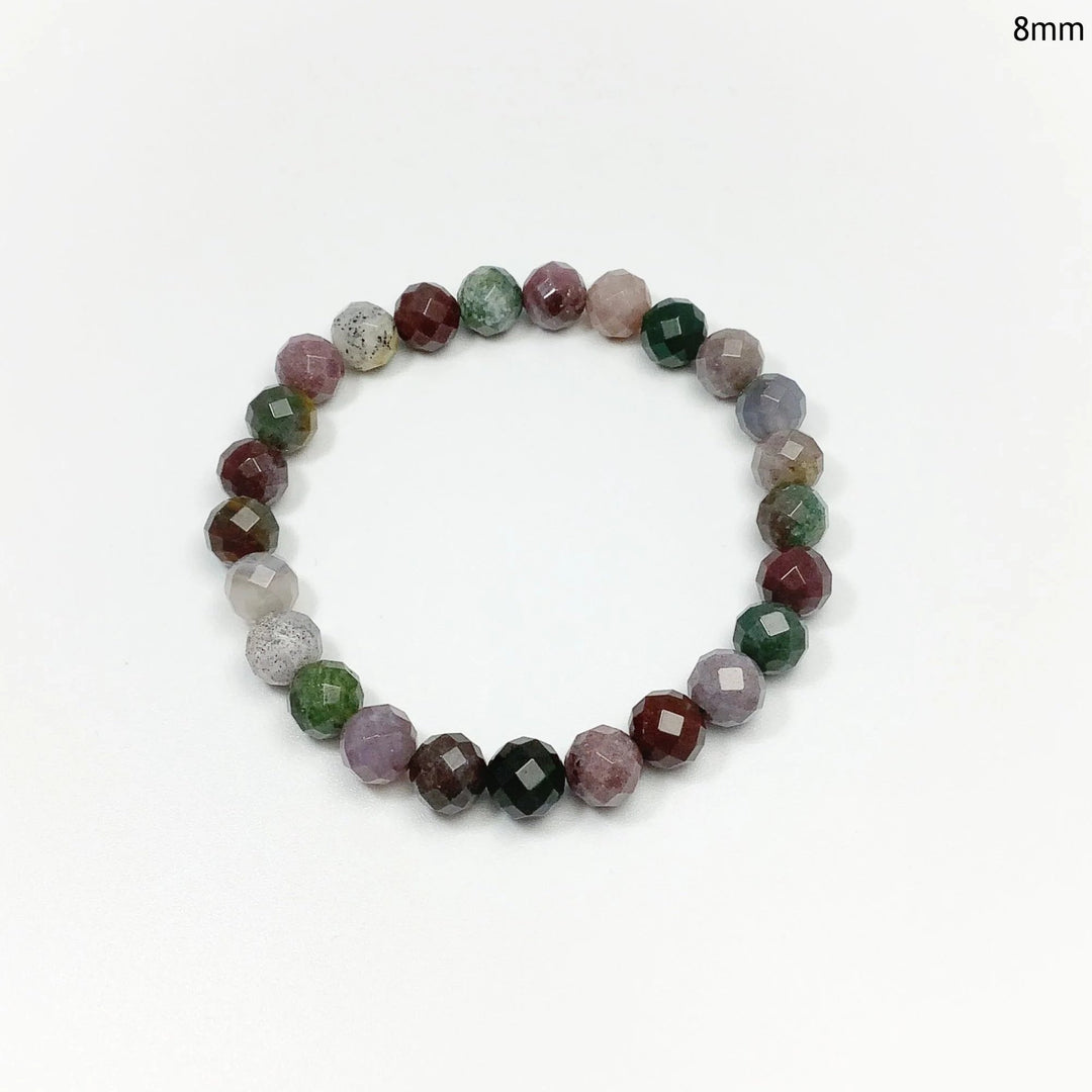 Indian Agate Faceted Beaded Bracelet