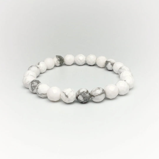 Howlite Faceted Beaded Bracelet