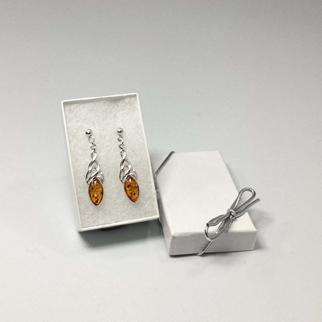 Cognac Amber Stud Earrings