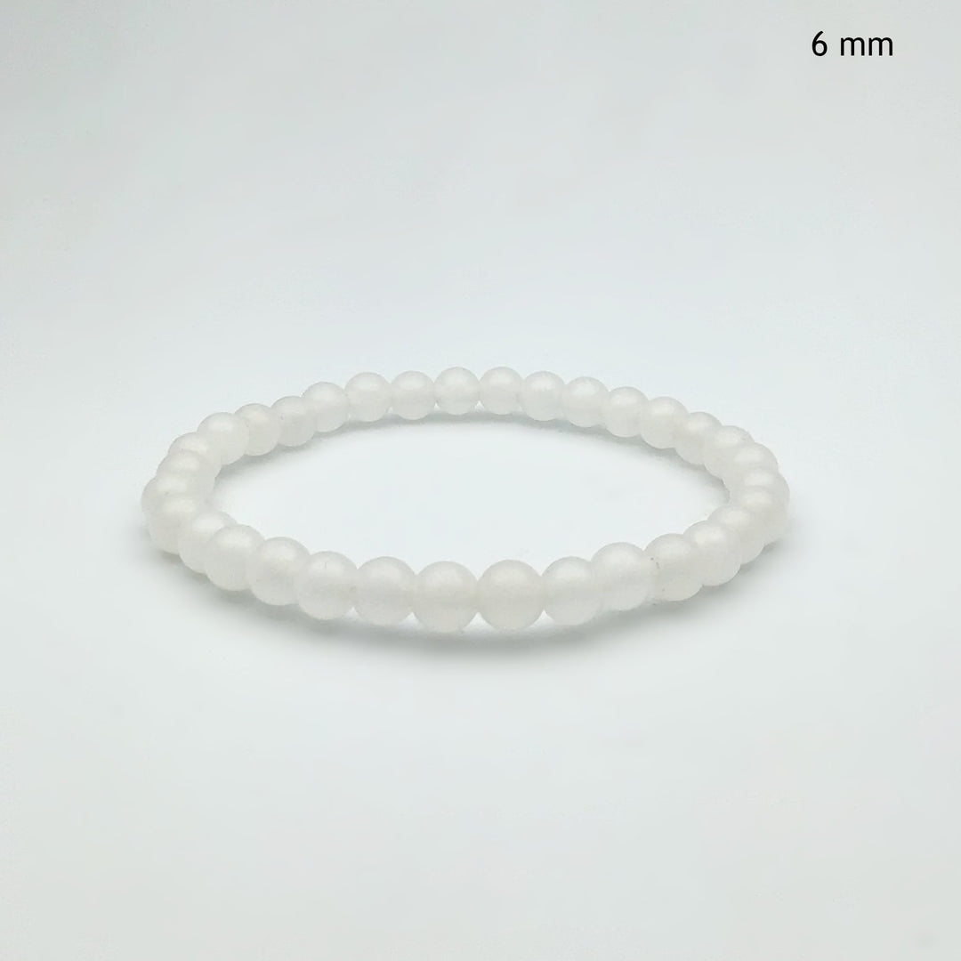 Milky Jade Beaded Bracelet