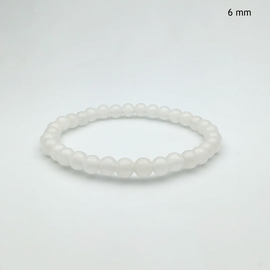 Milky Jade Beaded Bracelet