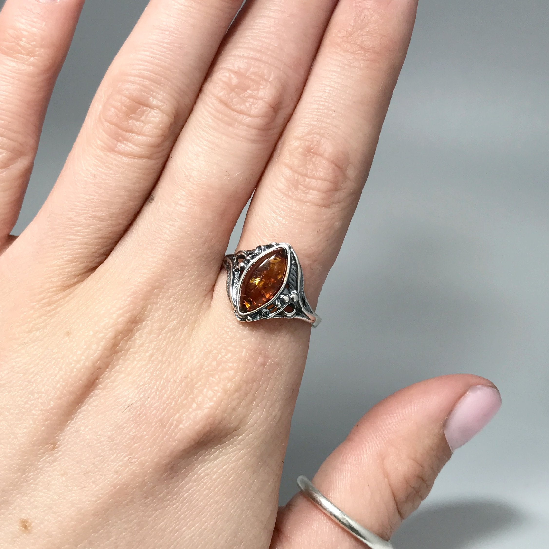 Cognac Amber Ring