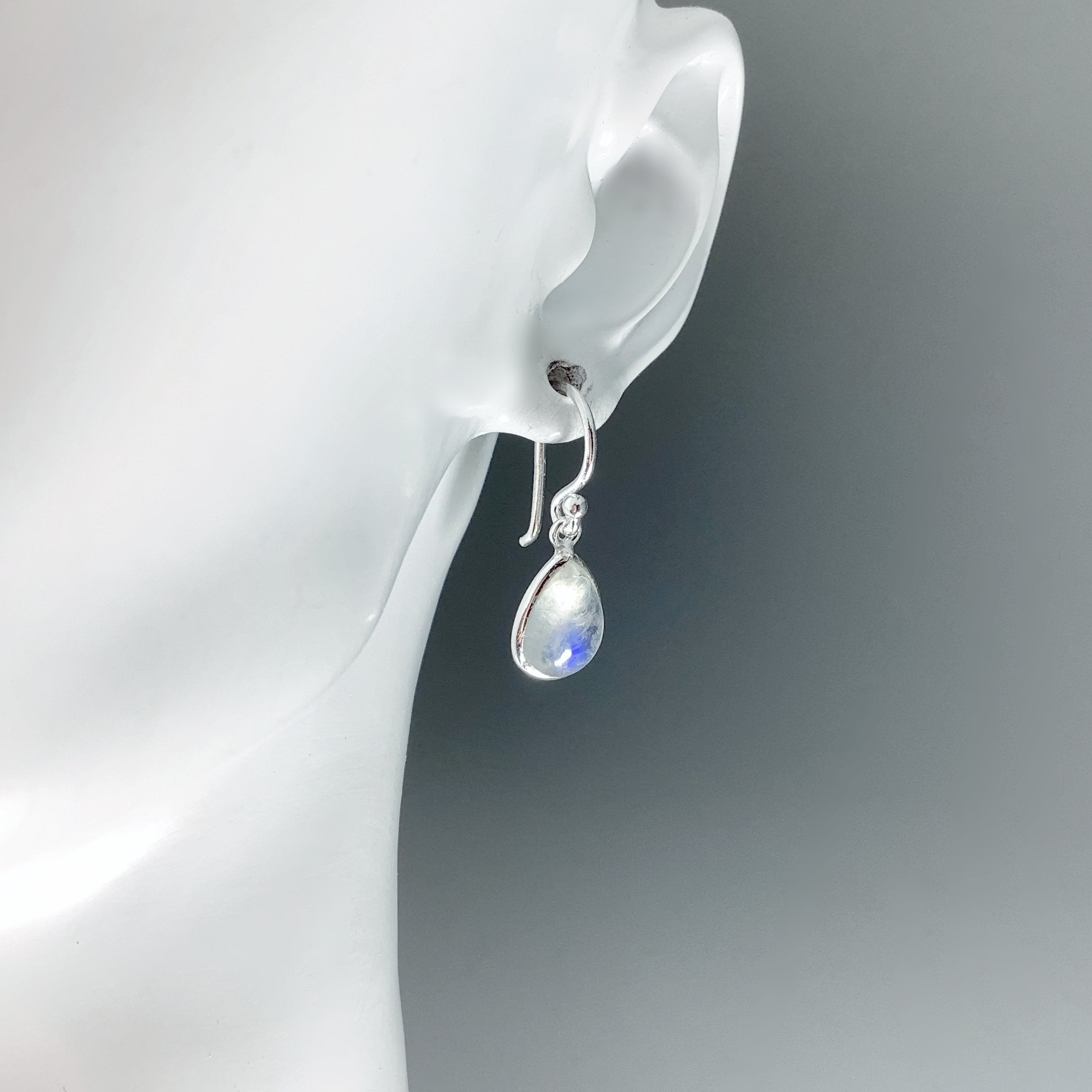 Rainbow Moonstone Dangle Earrings