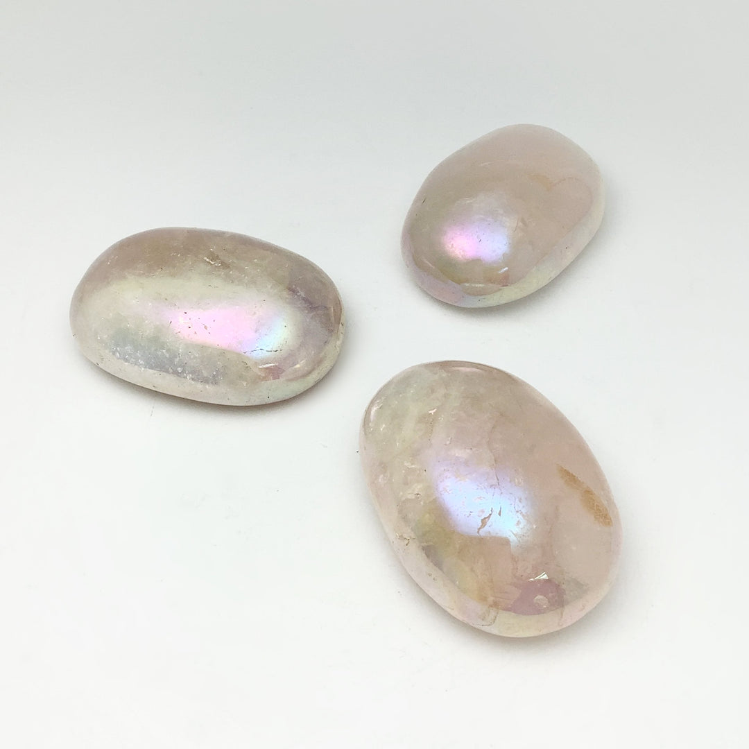 Opalescent Rose Quartz Palm Stone