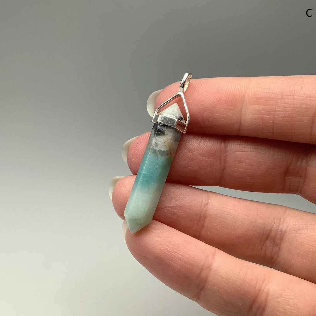 Amazonite Double Terminated Point Pendant