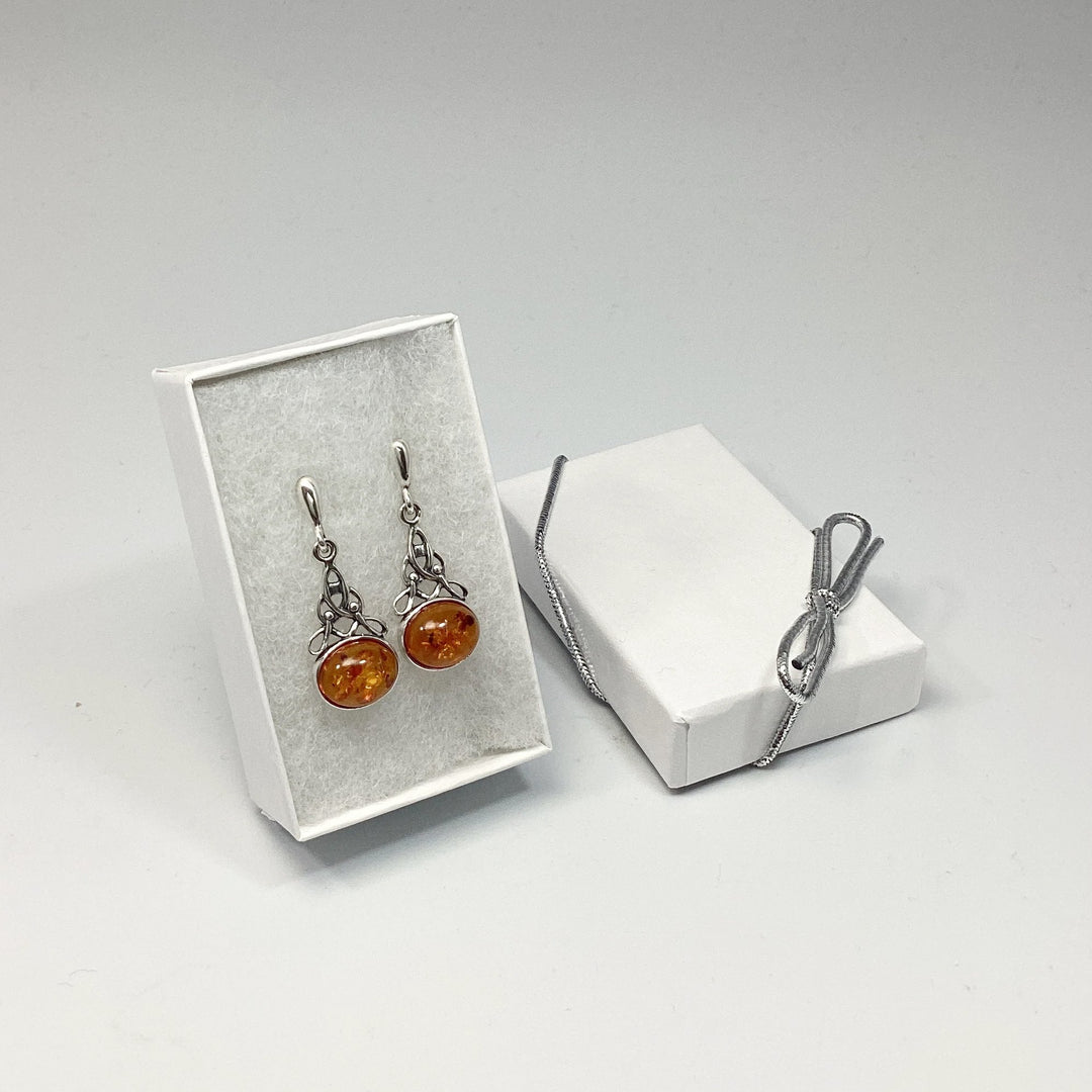 Cognac Amber Stud Earrings