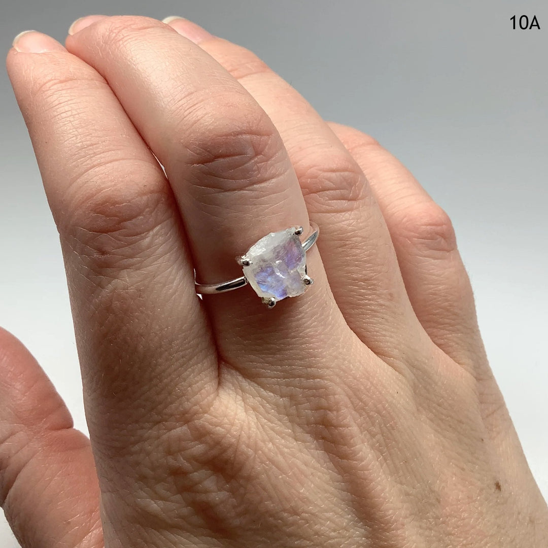 Raw Rainbow Moonstone Ring