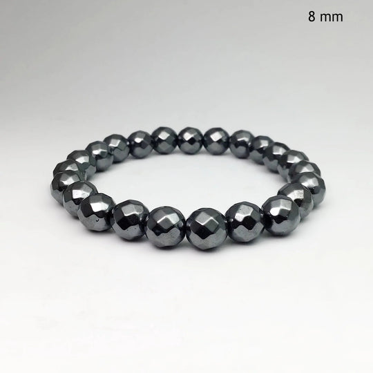 Hematite Faceted Beaded Bracelet