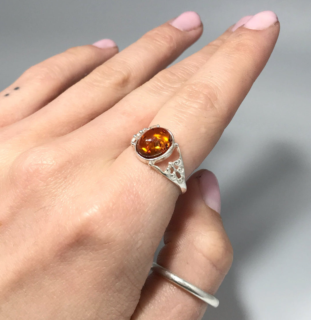 Cognac Amber Ring