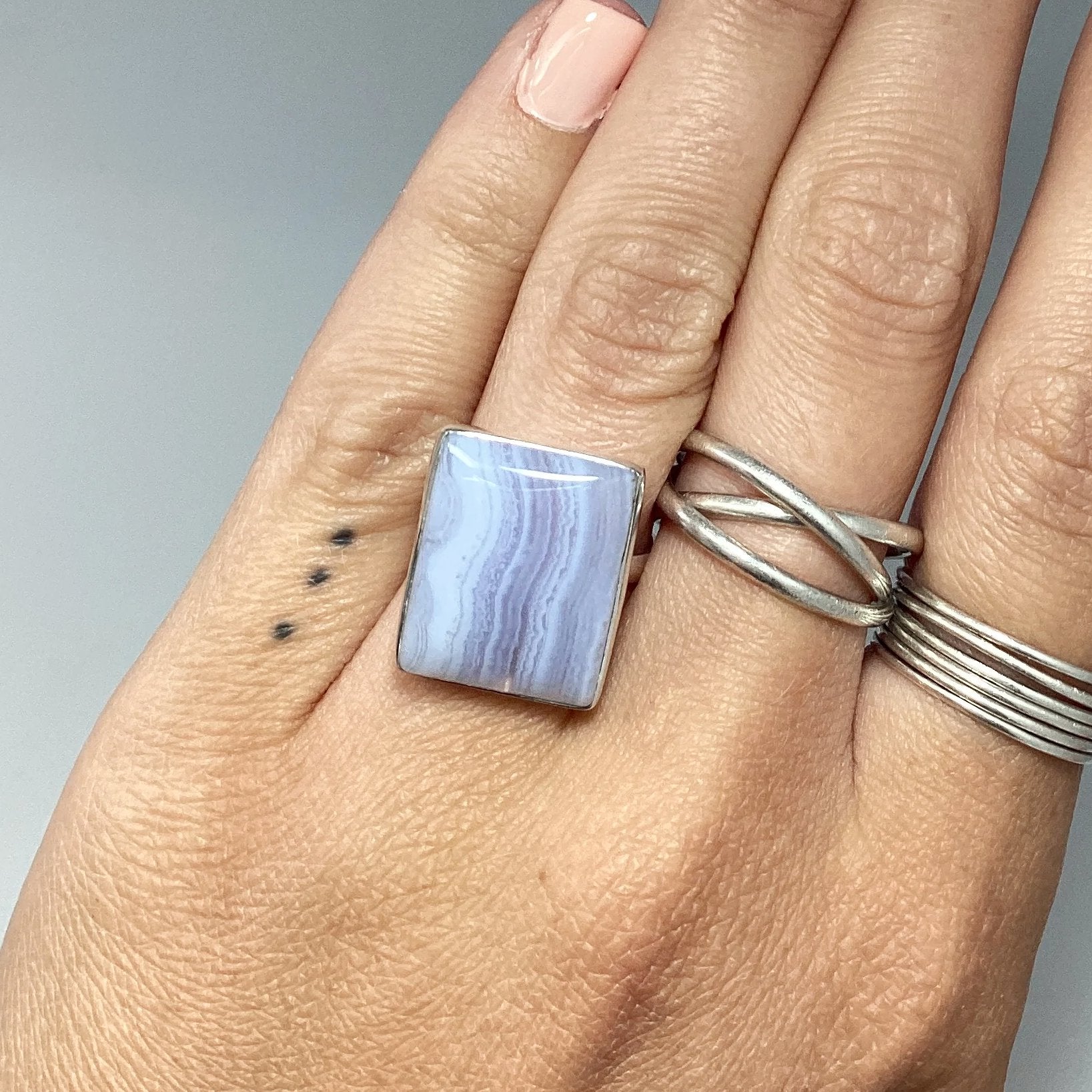 Blue Lace Agate Ring