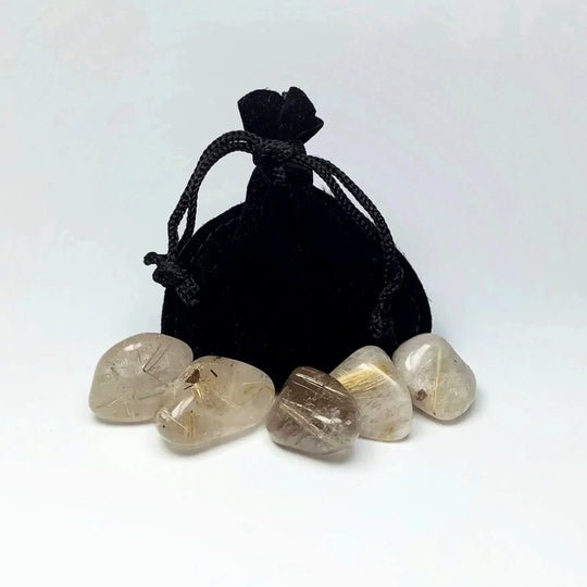 Rutilated Quartz Small Tumbles Pouch