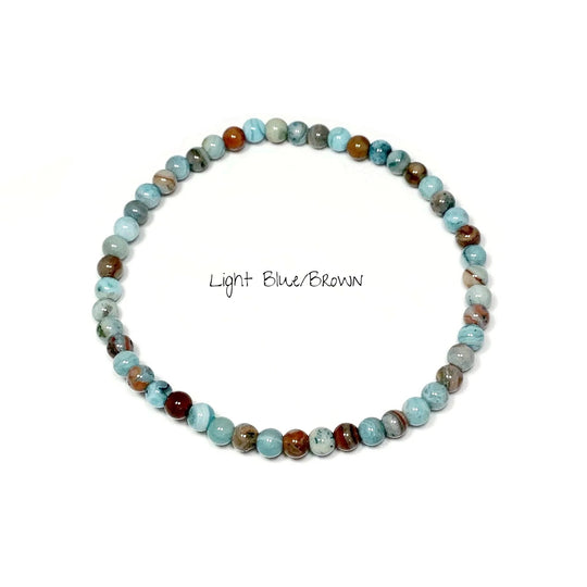 Blue Crazy Lace Agate Beaded Bracelet