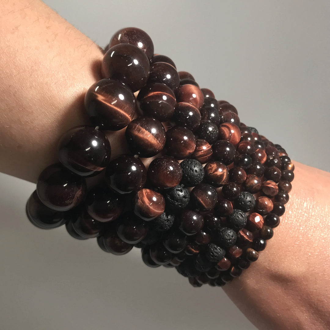 Red Tiger Eye Beaded Bracelet