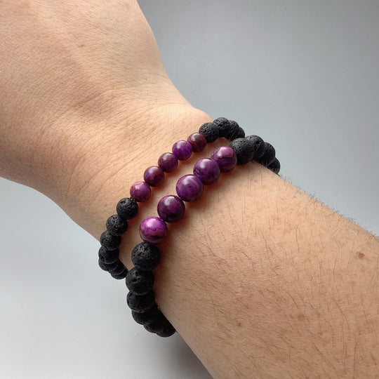 Purple Crazy Lace Agate Beaded Bracelet