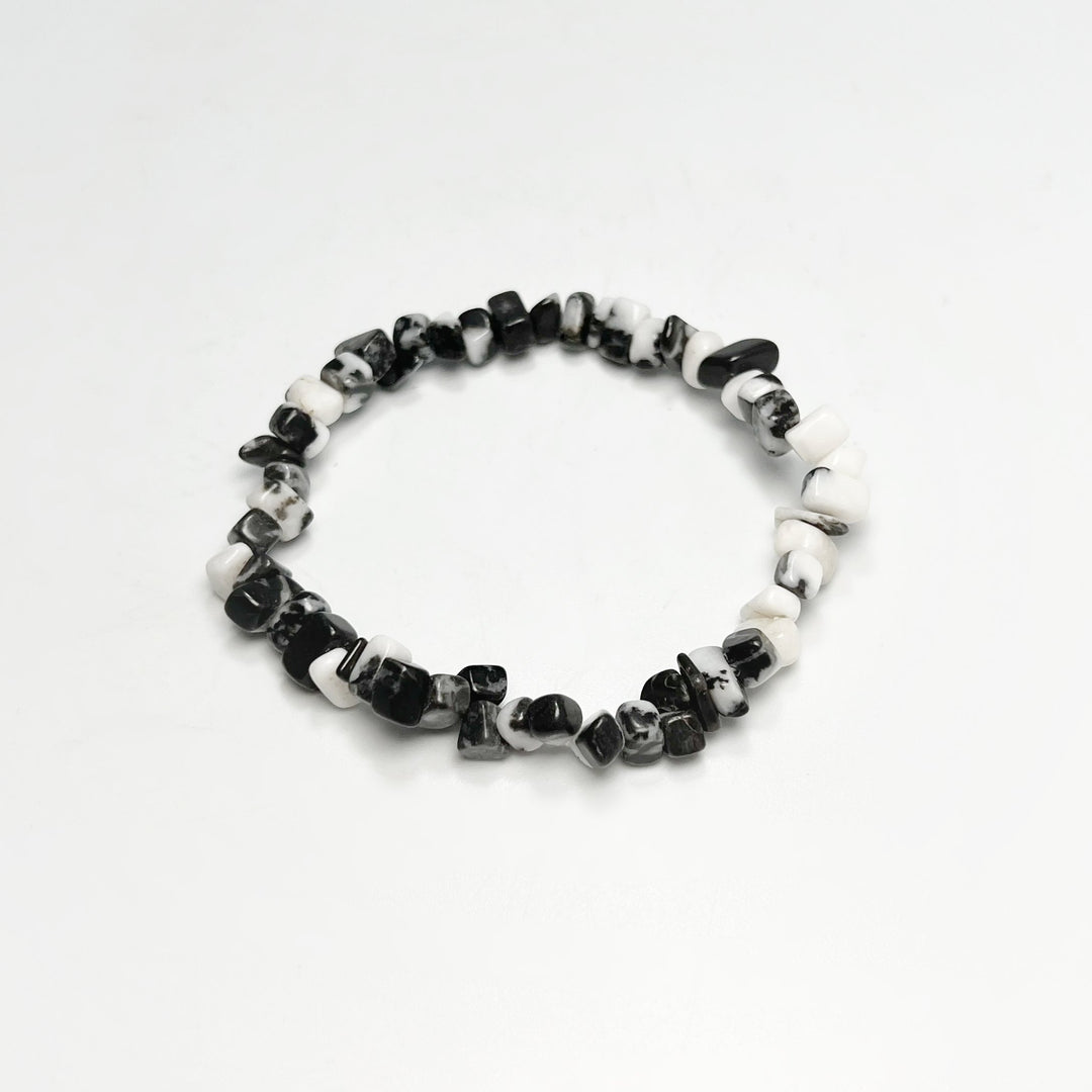 Zebra Jasper Chip Beaded Bracelet