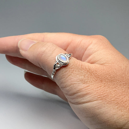 Rainbow Moonstone Ring