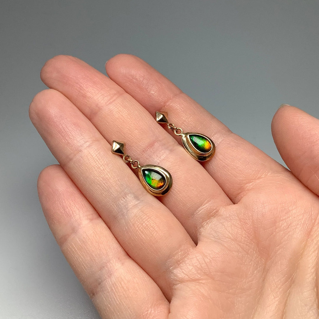 Alberta Ammolite 14K Gold Stud Earrings