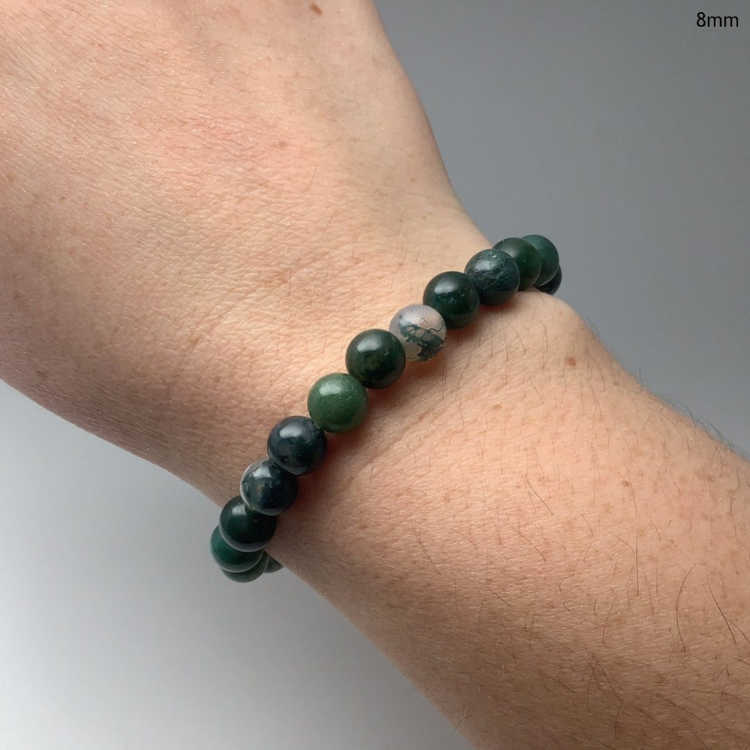 Moss Agate Beaded Bracelet