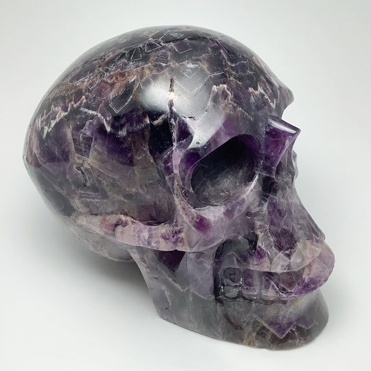 Large Chevron Amethyst Crystal Skull