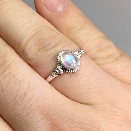 Rainbow Moonstone Ring