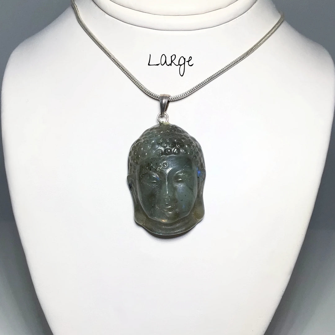 Labradorite Buddha Head Pendant