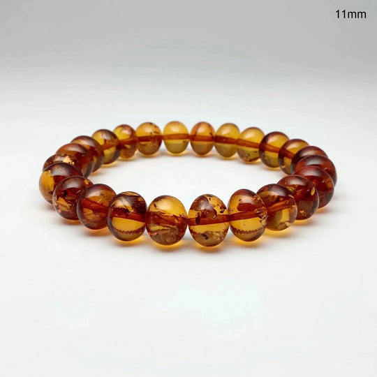 Cognac Amber Beaded Bracelet