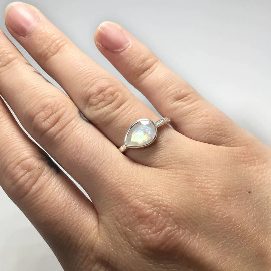 Rainbow Moonstone Ring