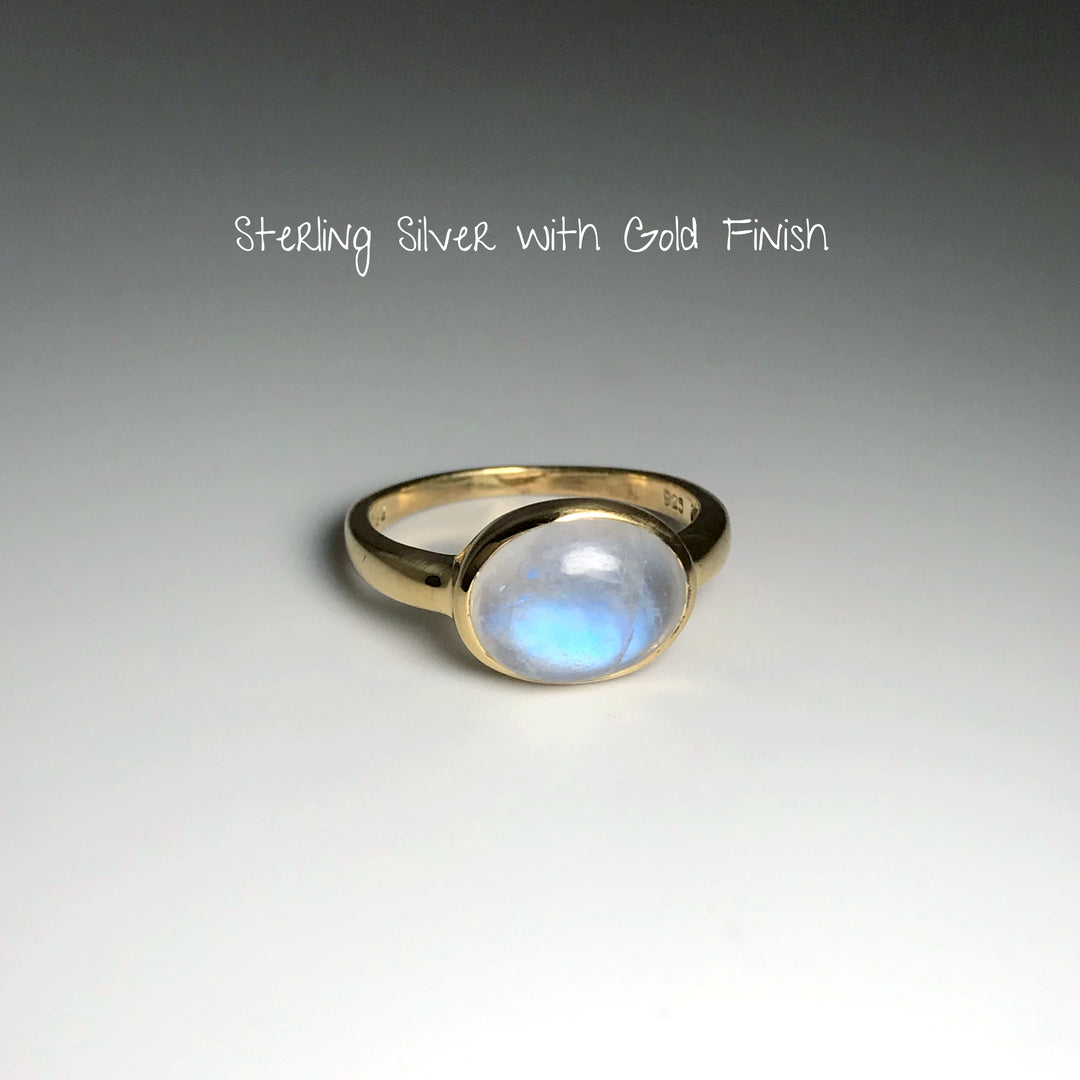 Rainbow Moonstone Ring