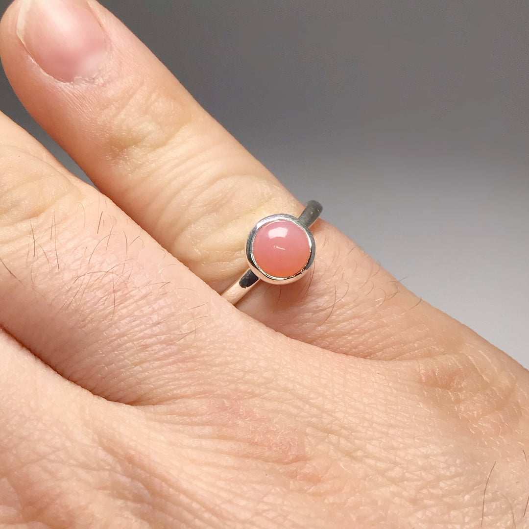 Pink Peruvian Opal Ring