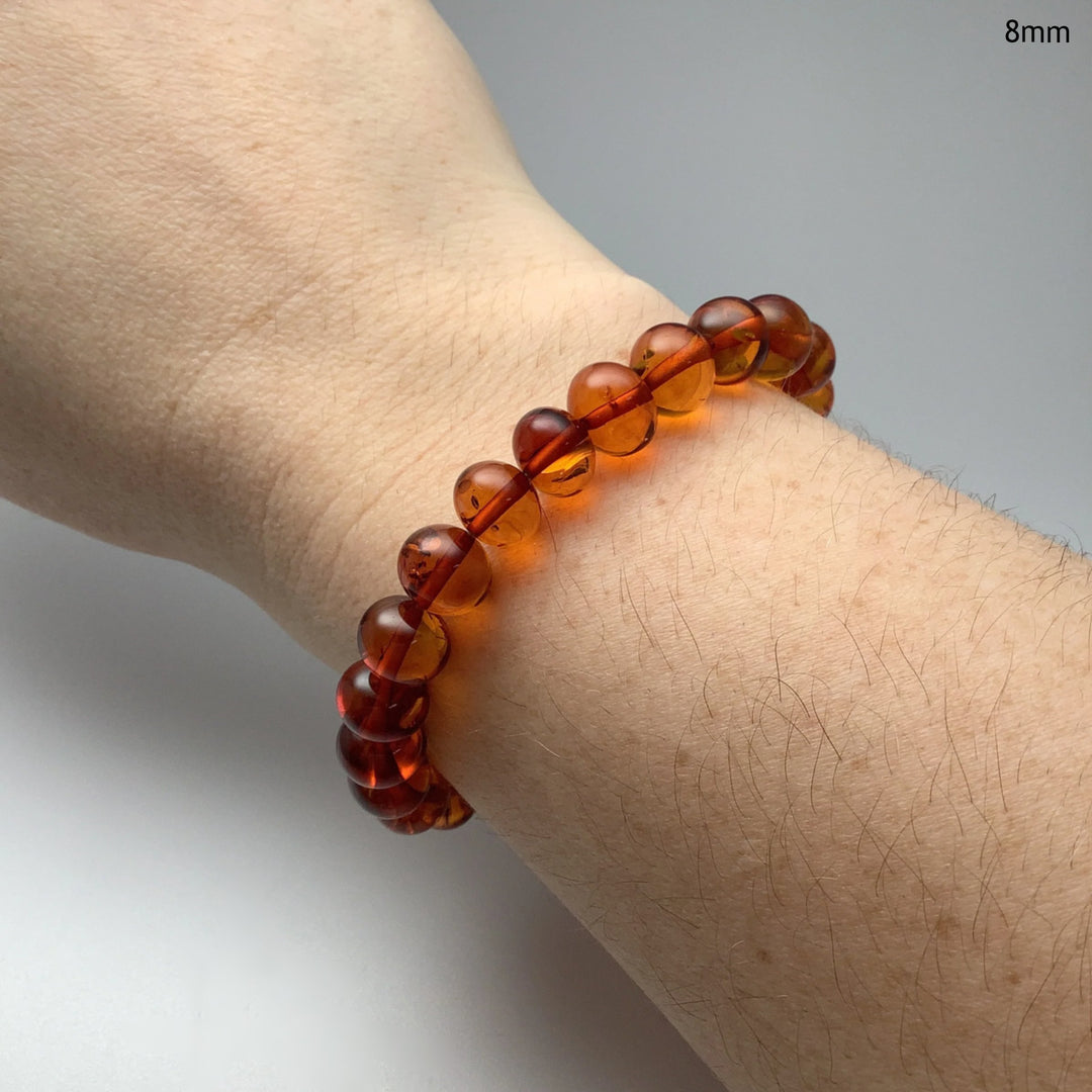 Cognac Amber Beaded Bracelet