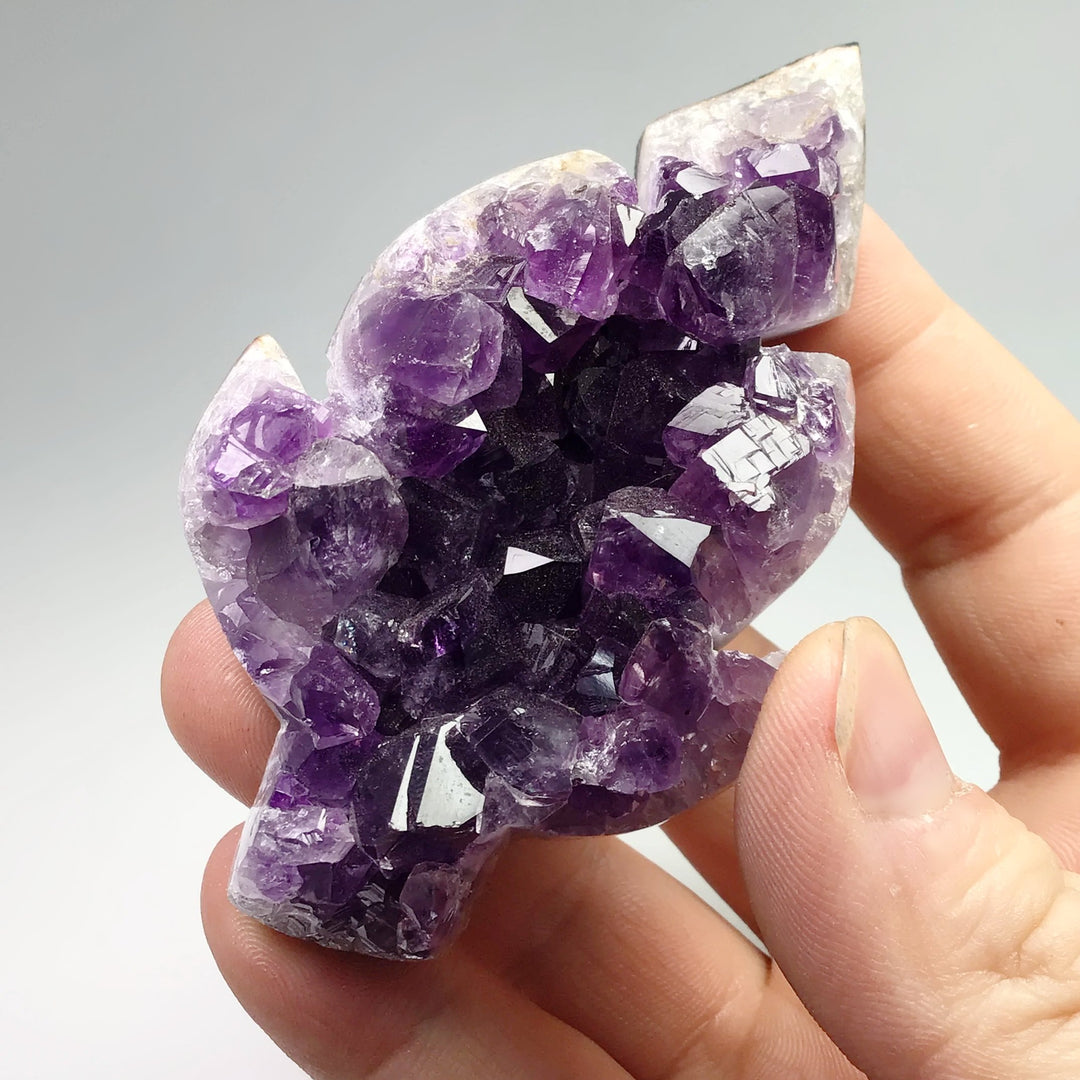 Amethyst Druze Cluster Leaf Carving