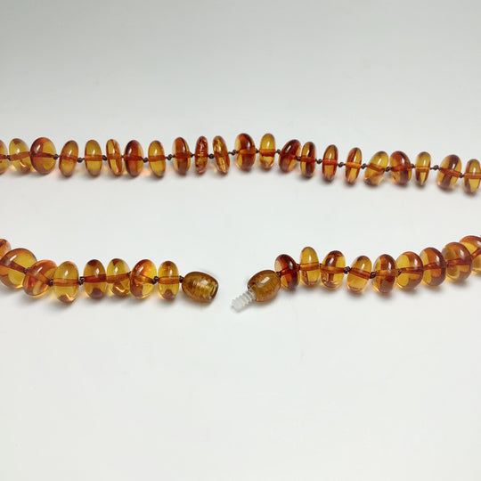 Cognac Amber Beaded Necklace