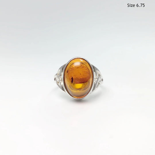 Cognac Amber Ring