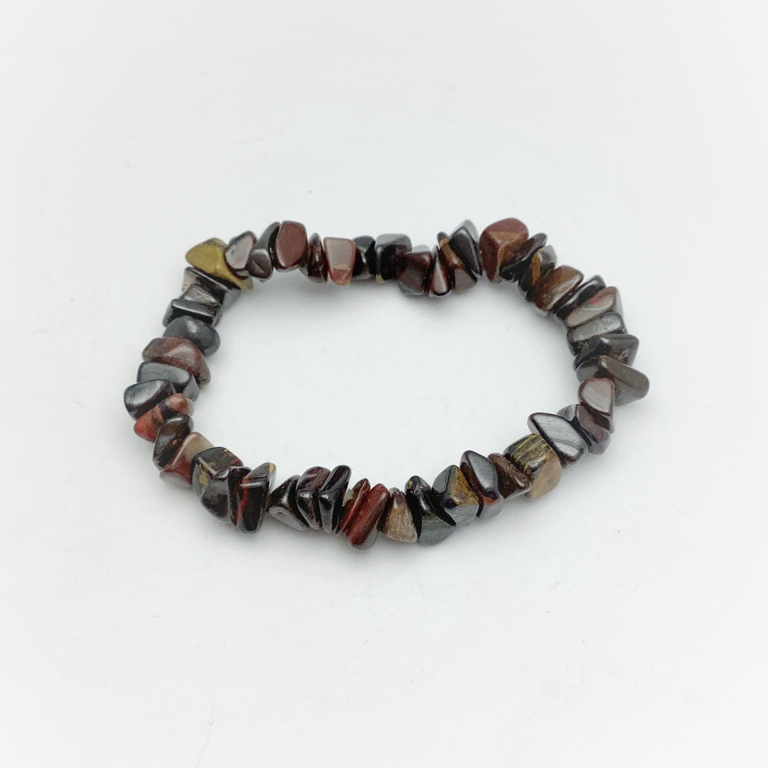 Mixed Tiger Iron Chip Beaded Bracelet