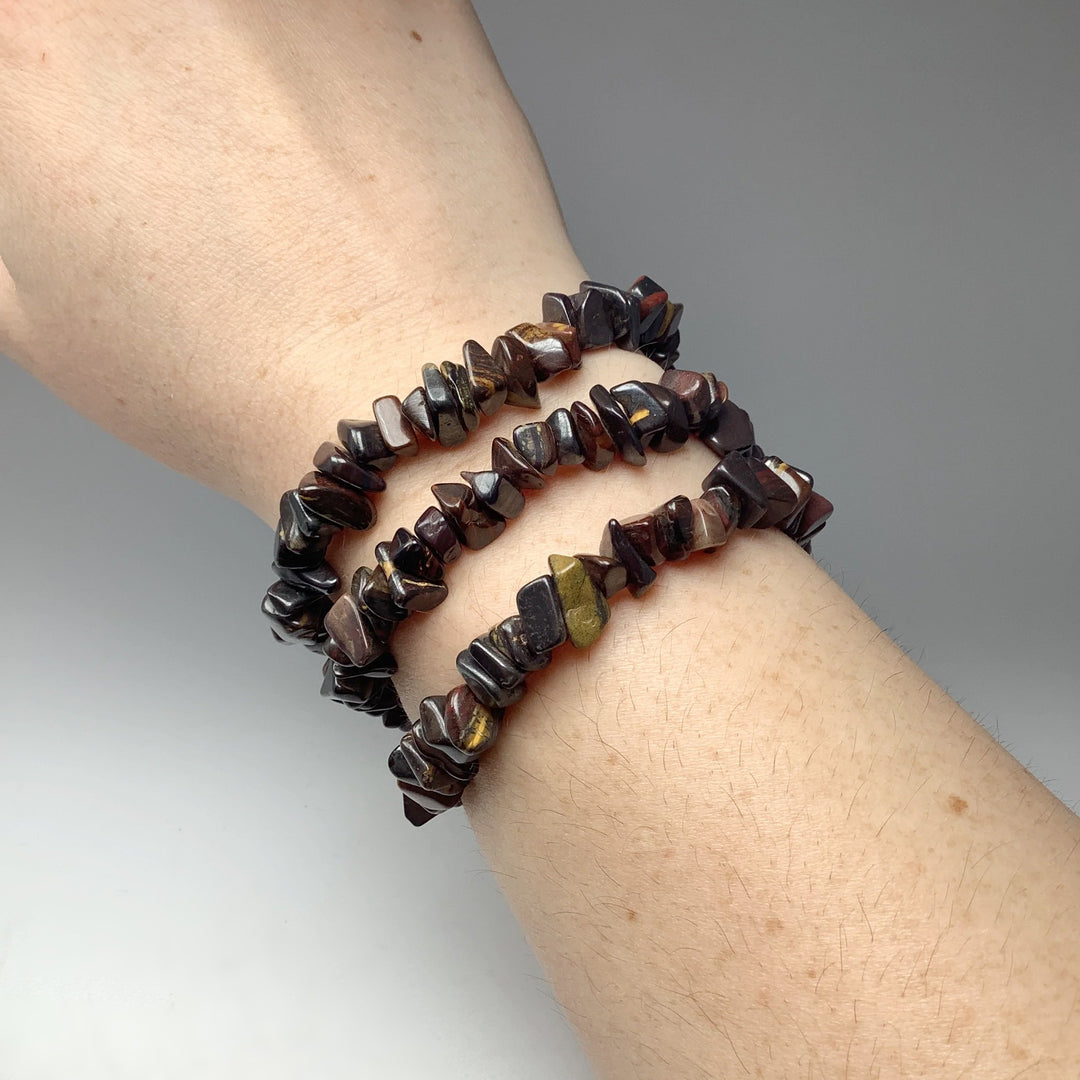 Mixed Tiger Iron Chip Beaded Bracelet