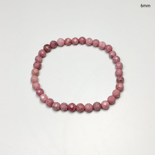 Pink Rhodonite Faceted Beaded Bracelet