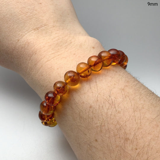 Cognac Amber Beaded Bracelet