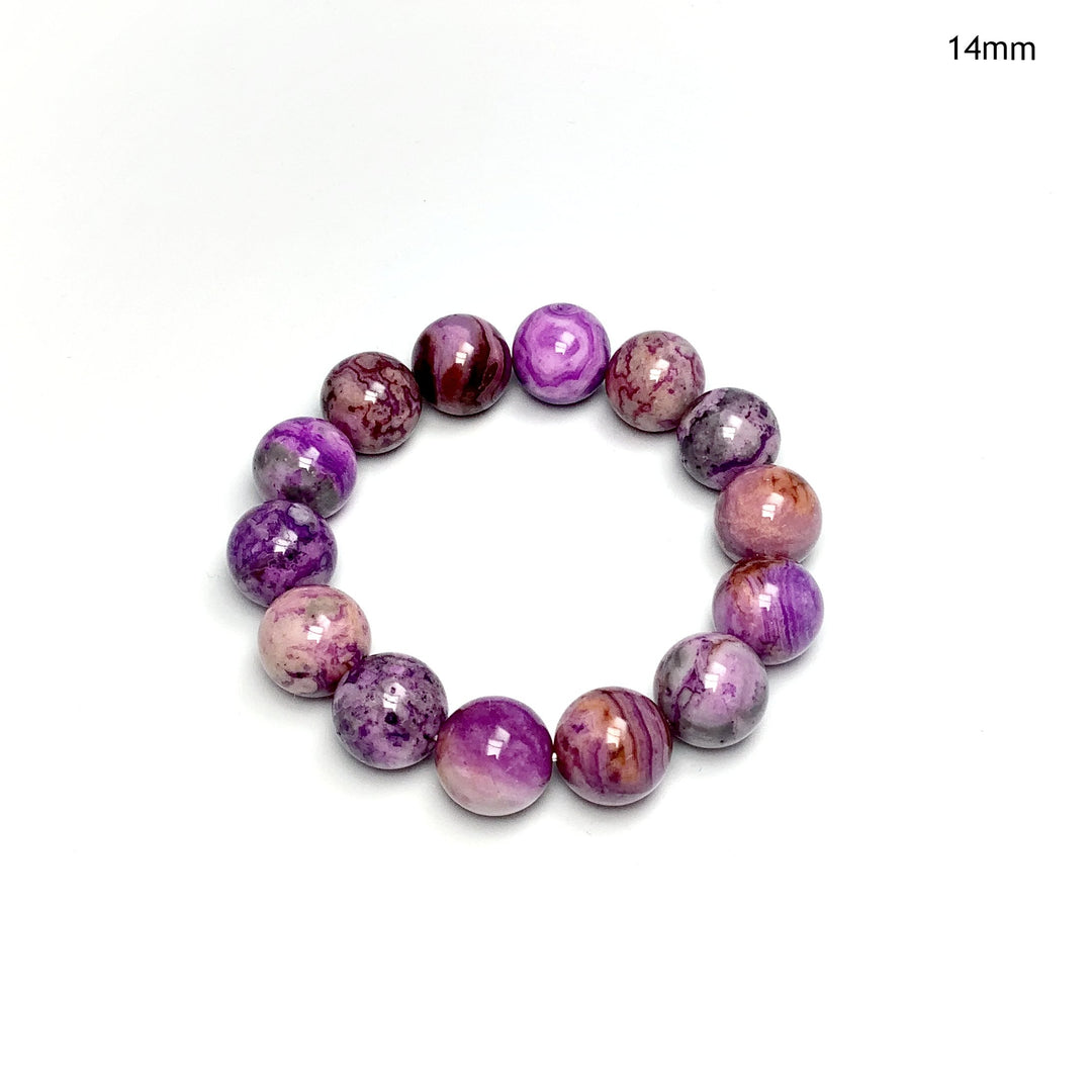 Purple Crazy Lace Agate Beaded Bracelet