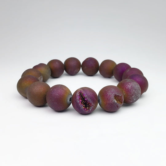 Druzy Matte Purple Beaded Bracelet