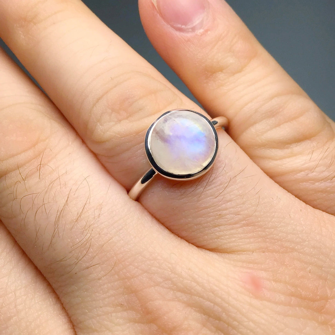 Rainbow Moonstone Ring